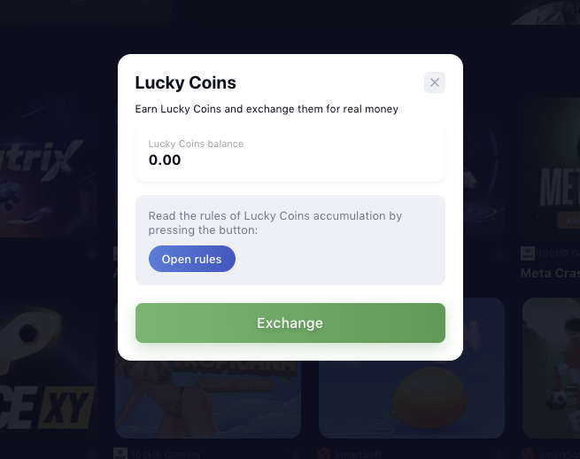 Earn lucky coins and exchange them for real money